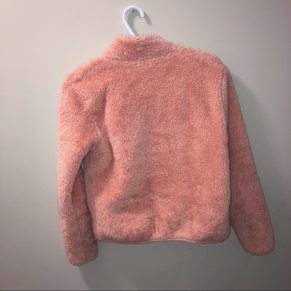 Furry Pink Zip Up Sweater - Picture 4 of 4